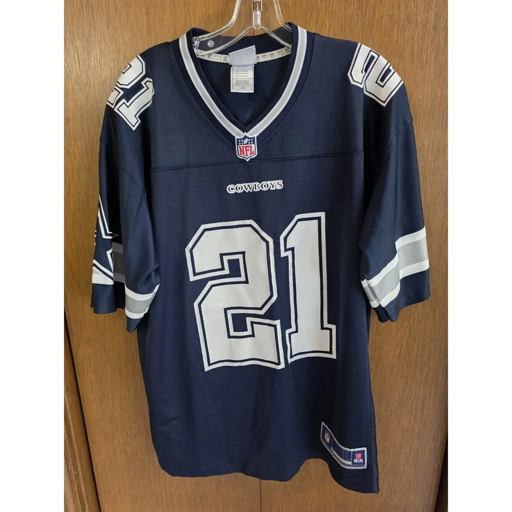 Nike Dallas Cowboys Ezekiel Elliott #21 NFL Throwback Jersey L Navy Football